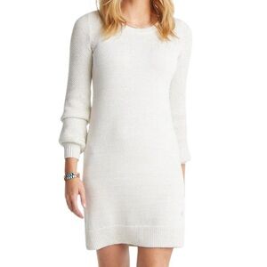 Southern Tide Cashmere Blend Adrienne Metallic Sweater Dress Sz XS